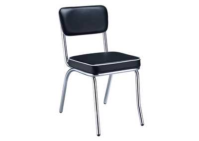 Image for Retro Open Back Side Chairs Black And Chrome [Set of 2]