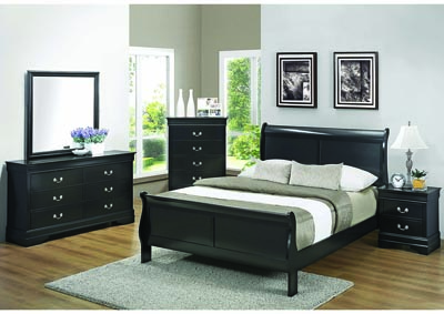 Louis Philippe Cherry Queen Panel Bed w/Dresser & Mirror,Coaster Furniture