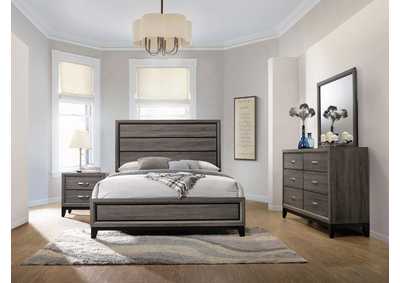 Image for Watson California King Panel Bedroom Set Grey Oak and Black