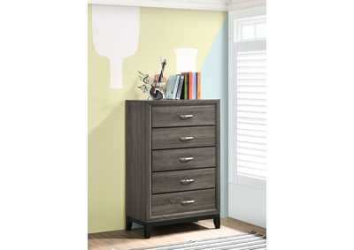 Image for Watson 5-drawer Chest Grey Oak and Black