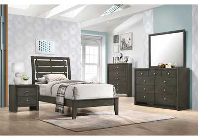 Image for Serenity 4-piece Twin Sleigh Bedroom Set Mod Grey