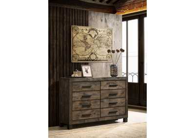 Image for Woodmont 8-drawer Dresser Rustic Golden Brown