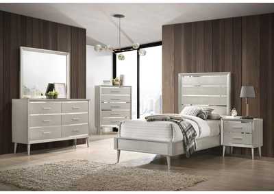 Image for Ramon 4-Piece Twin Panel Bedroom Set Metallic Sterling