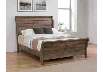 Image for Frederick Queen Sleigh Panel Bed Weathered Oak