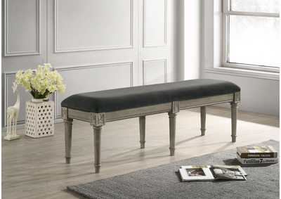 Alderwood Upholstered Bench French Grey,Coaster Furniture