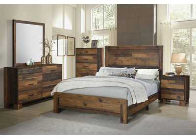 Sidney 4-piece Eastern King Panel Bedroom Set Rustic Pine