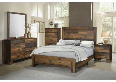 Image for Sidney 4-piece Eastern King Panel Bedroom Set Rustic Pine