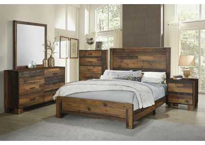Image for Sidney 5-Piece Eastern King Panel Bedroom Set Rustic Pine