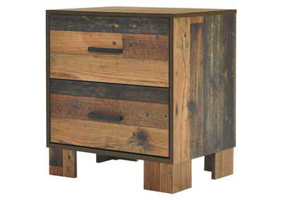 Sidney 2-drawer Nightstand Rustic Pine,Coaster Furniture