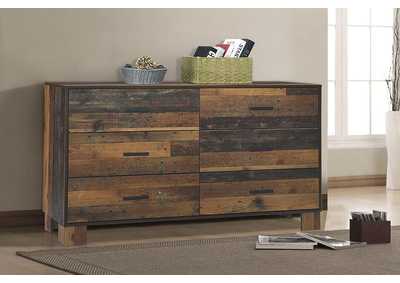 Image for Sidney 6-drawer Dresser Rustic Pine