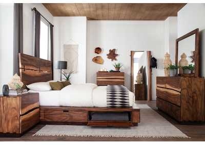 Winslow 4-piece Eastern King Storage Bedroom Set Smokey Walnut,Coaster Furniture