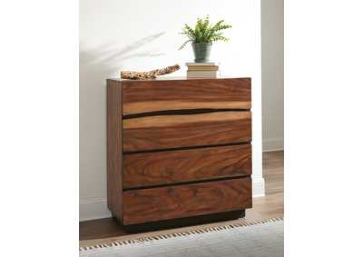 Image for Winslow 4-drawer Chest Smokey Walnut and Coffee Bean