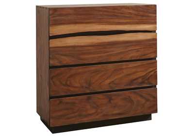 Winslow 4-drawer Chest Smokey Walnut and Coffee Bean,Coaster Furniture