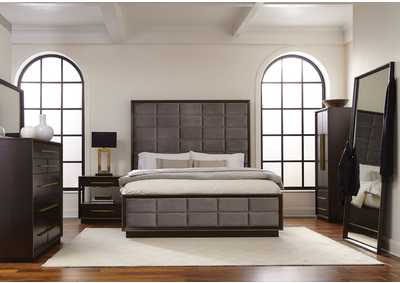 Durango California King Upholstered Bed Smoked Peppercorn and Grey,Coaster Furniture