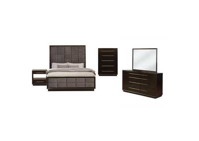 Durango 5-piece Queen Panel Bedroom Set Grey and Smoked Peppercorn,Coaster Furniture