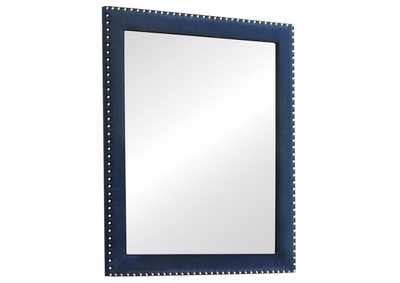 Image for Melody Rectangular Upholstered Dresser Mirror Pacific Blue