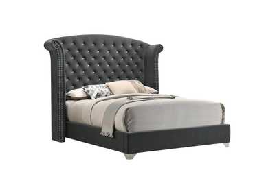 Image for Melody Eastern King Wingback Upholstered Bed Grey