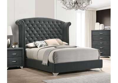 Image for Melody Queen Wingback Upholstered Bed Grey