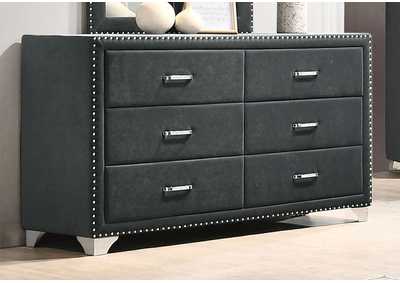 Image for Melody 6-drawer Upholstered Dresser Grey