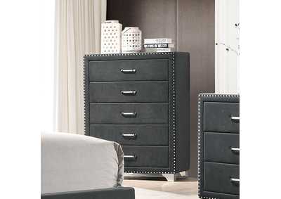 Image for Melody 5-drawer Upholstered Chest Grey