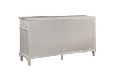 Evangeline 5-piece Upholstered Platform California King Bedroom Set Ivory and Silver Oak,Coaster Furniture
