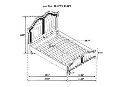 Evangeline 4-piece Upholstered Platform Queen Bedroom Set Ivory and Silver Oak,Coaster Furniture