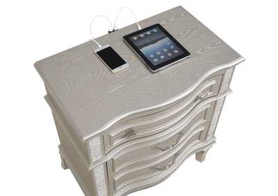 Evangeline 3-Drawer Nightstand Silver Oak,Coaster Furniture