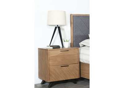 Image for Taylor 2-drawer Rectangular Nightstand with Dual USB Ports Light Honey Brown