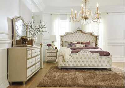 Image for Antonella Upholstered Tufted Bedroom Set Ivory And Camel