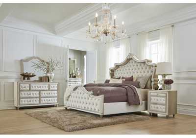 Image for Antonella Upholstered Tufted Bedroom Set Ivory And Camel