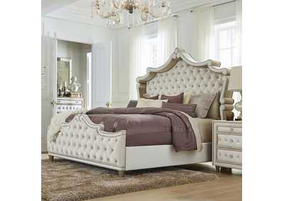 Image for Antonella Upholstered Tufted California King Bed Ivory and Camel