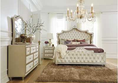 Image for Antonella Upholstered Tufted Bedroom Set Ivory and Camel