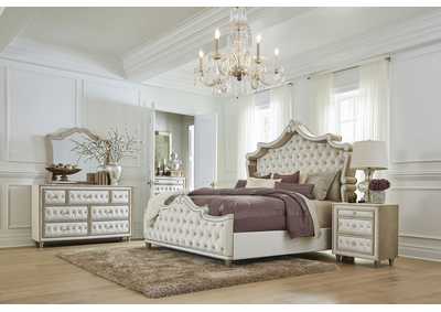 Image for Antonella Upholstered Tufted Bedroom Set Ivory and Camel