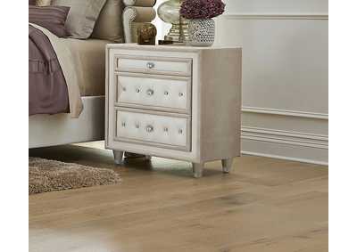 Image for Antonella 3-drawer Upholstered Nightstand Ivory and Camel