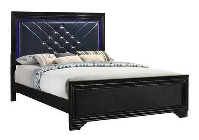 Image for Penelope Eastern King Bed with LED Lighting Black and Midnight Star