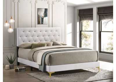 Image for Kendall Tufted Upholstered Panel California King Bed White