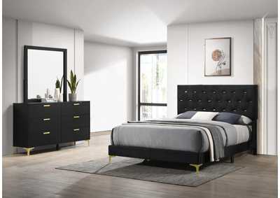 Image for Kendall 3-Piece Tufted Panel Eastern King Bedroom Set Black And Gold