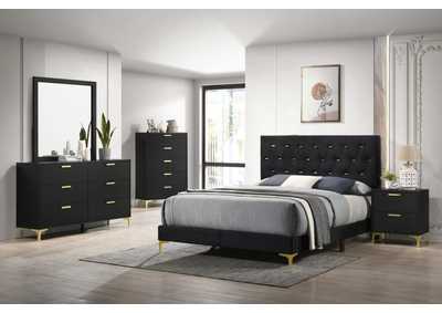 Image for Kendall 5-Piece Tufted Panel Eastern King Bedroom Set Black And Gold