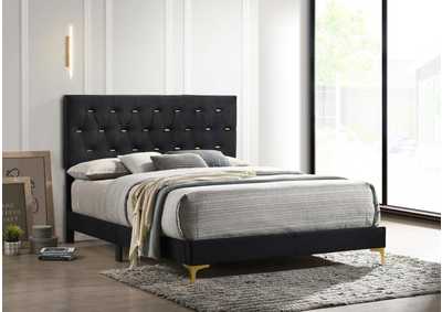 Image for Kendall Tufted Panel Eastern King Bed Black and Gold