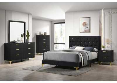 Image for Kendall 5-Piece Tufted Panel Queen Bedroom Set Black And Gold
