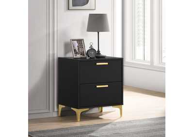 Image for Kendall 2-Drawer Nightstand Black and Gold