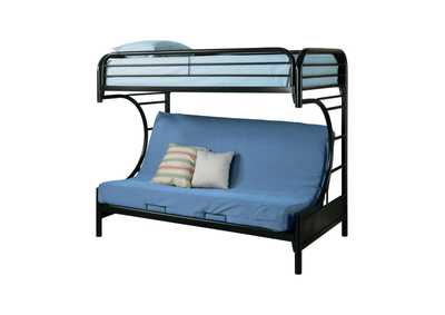 Montgomery Twin over Futon Bunk Bed Glossy Black,Coaster Furniture