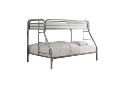 Mist Gray Morgan  Twin-Over-Full Silver Bunk Bed