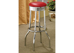 Image for Red & Silver Bar Stool (Set of 2)