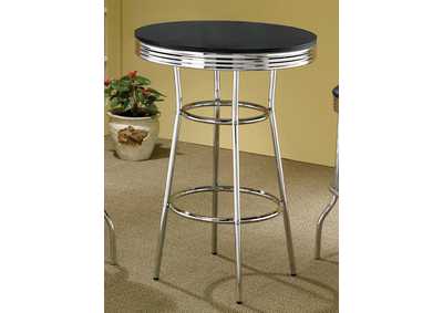 Image for Theodore Round Bar Table Black and Chrome