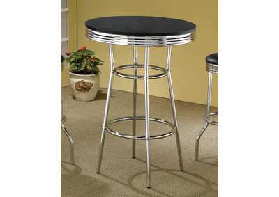 Theodore Round Bar Table Black And Chrome,Coaster Furniture