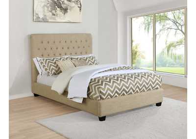 Image for Chloe Tufted Upholstered Eastern King Bed Oatmeal