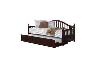 Julie Ann Arched Back Twin Daybed With Trundle Cappuccino