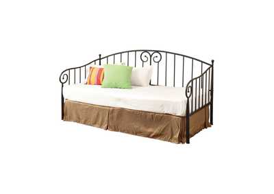 Pampas Traditional Black Metal Twin Daybed,Coaster Furniture