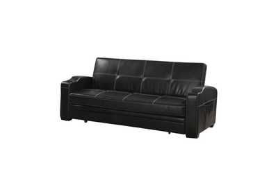 Image for Avril Upholstered Sleeper Sofa Bed with Cup Holders Black